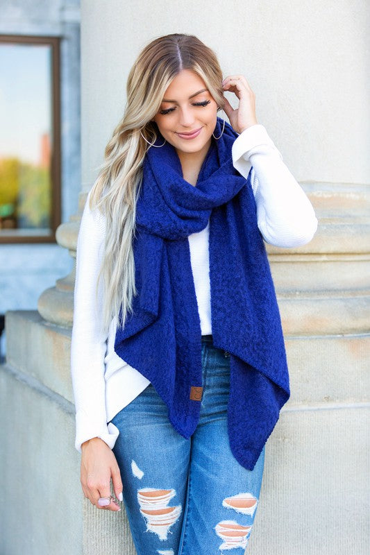 Royal Blue Ultra-Soft Draped Scarves