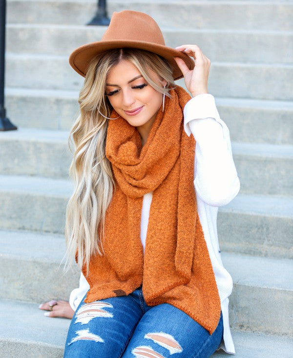 Rust Ultra-Soft Draped Scarves