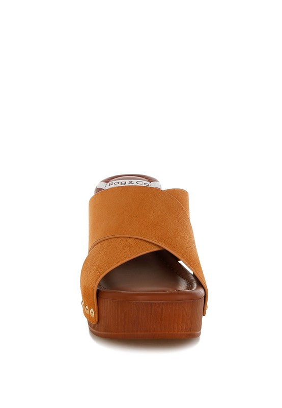 Tan Mearsk Genuine Suede Leather Clogs