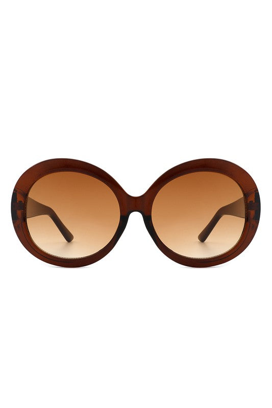 Tortoise Oversize Circle Fashion Women Round Sunglasses