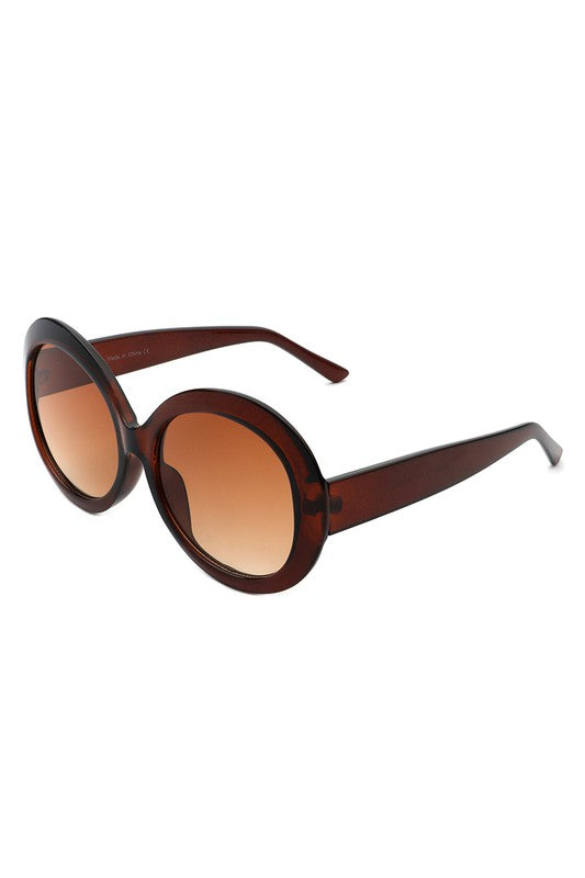 Tortoise Oversize Circle Fashion Women Round Sunglasses