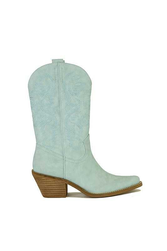 Turqouise ADELA-05-WESTERN CASUAL WOMEN BOOTS