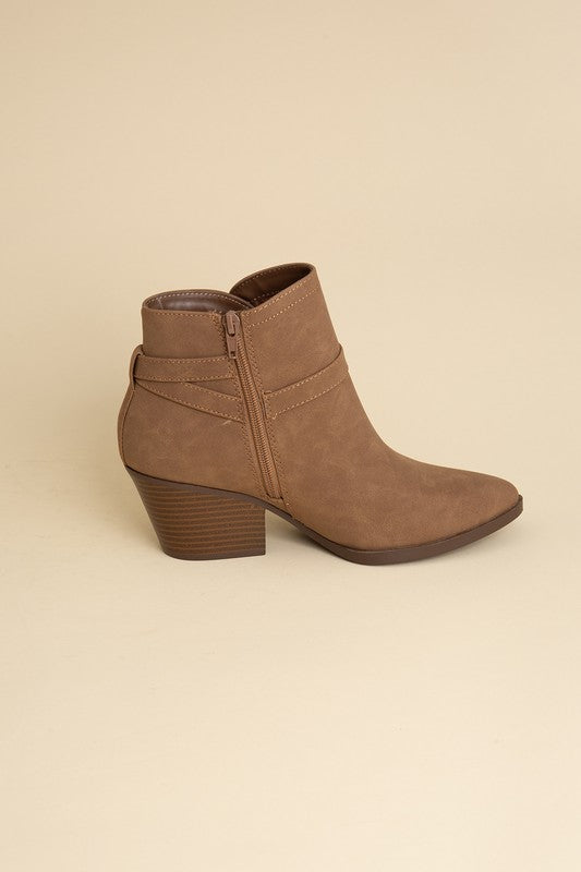 Tan Nadine Ankle Buckle Boots