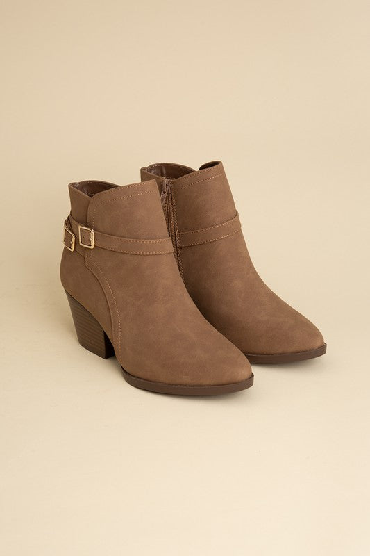 Tan Nadine Ankle Buckle Boots
