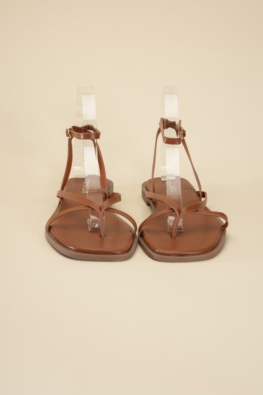 Tan Casual Strappy Flat Sandals