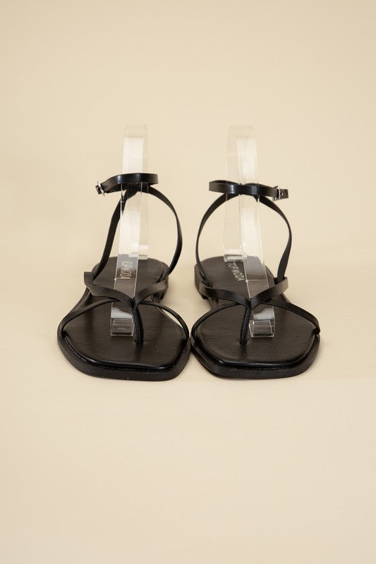 Black Casual Strappy Flat Sandals