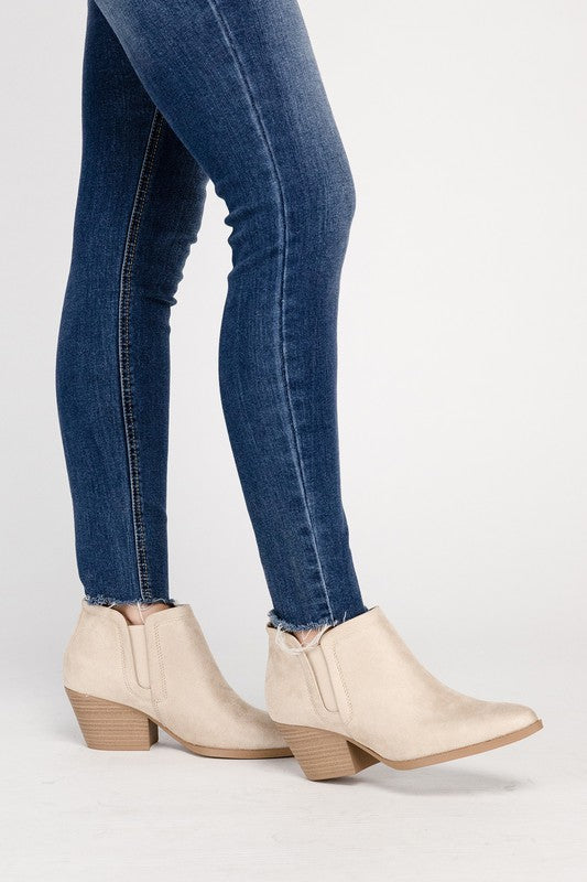 Pale Sand GWEN Suede Ankle Boots