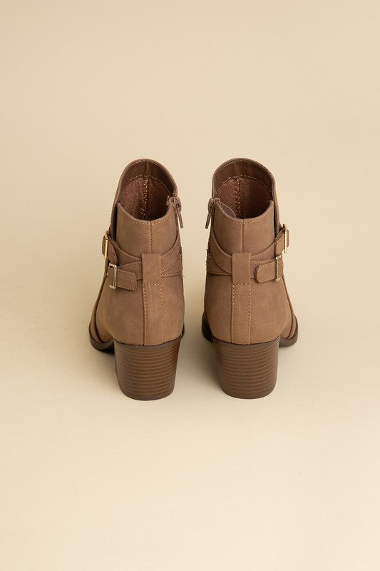 Tan Nadine Ankle Buckle Boots