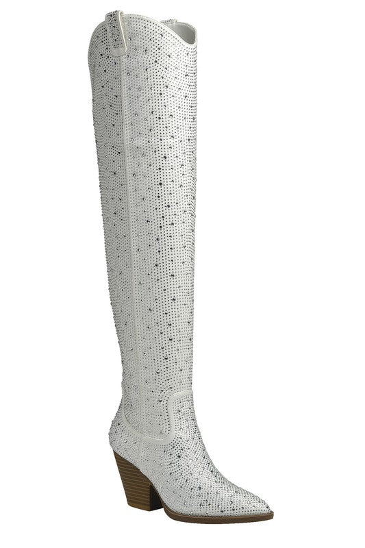 BOTAS VAQUERAS RIVER-21 POR ENCIMA DE LA RODILLA CON DIAMANTES DE IMITACIÓN