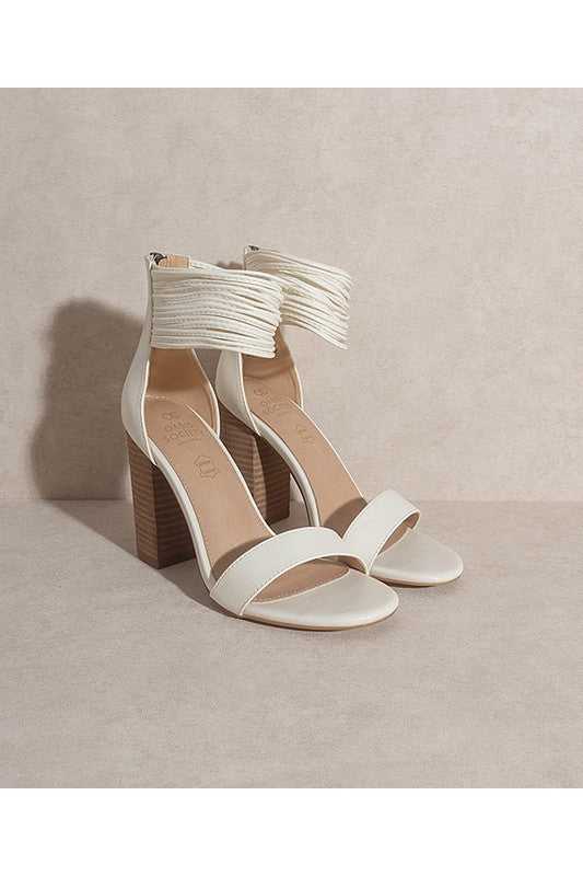 BLAIR-M THICK STRAND ANKLE WRAP HEELS