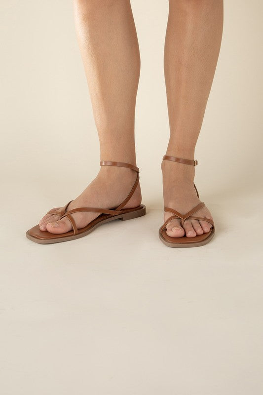 Tan Casual Strappy Flat Sandals