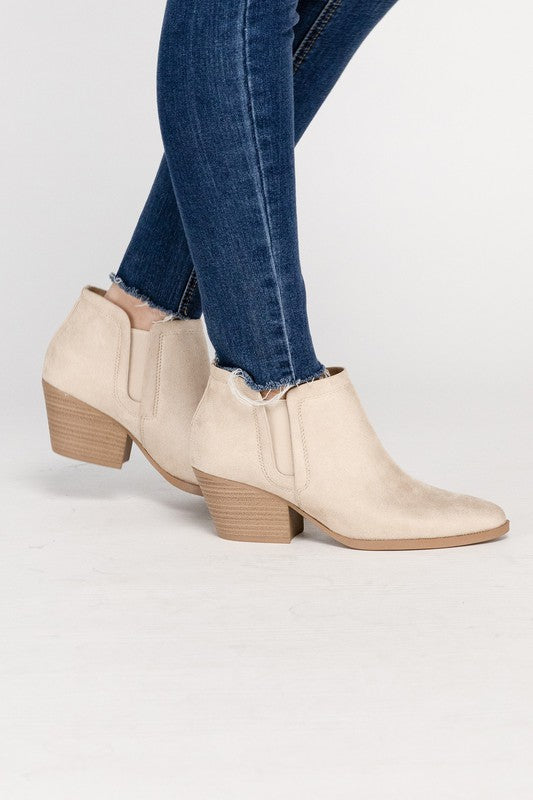 Pale Sand GWEN Suede Ankle Boots